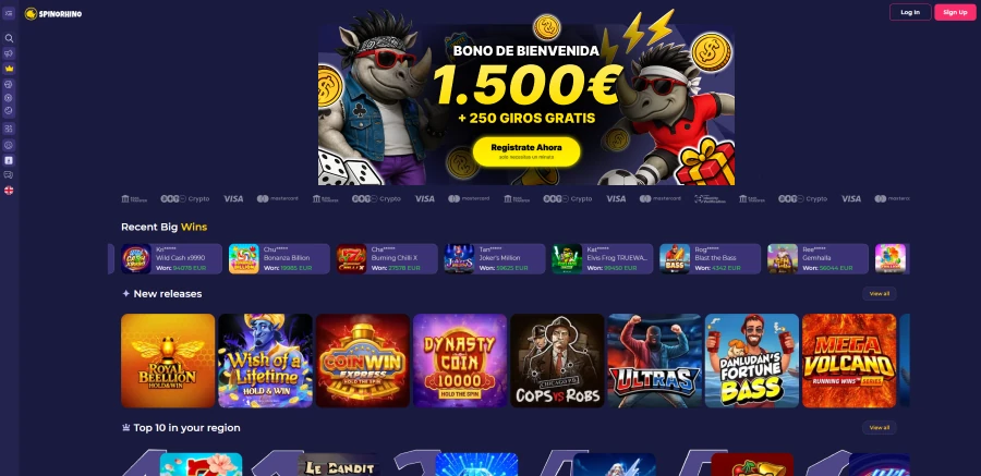 Interfaz de la app móvil de spinorhinospain en smartphone